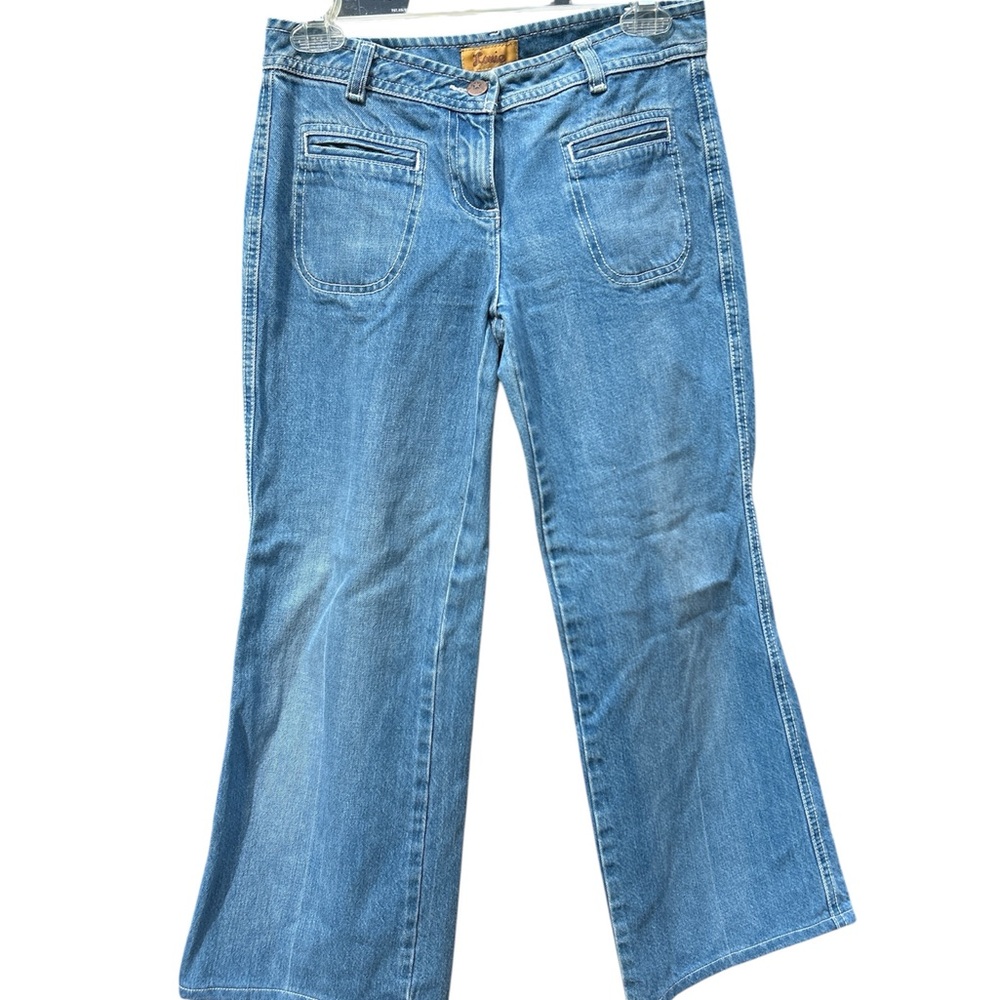 Vintage Louie Jeans Denim Size 26 Wide Leg Medium Wash Y2K
